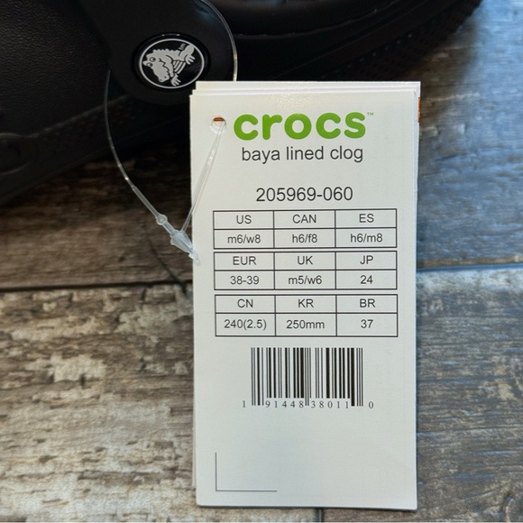 Crocs Baya Lined Clog Relaxed Fit Fleece Cozy Camp Hike Black‎ Womens Size 8 NWT - Picture 5 of 10